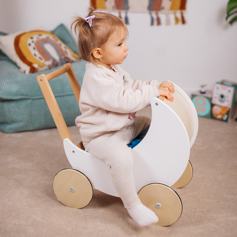 Drewniany wózek dziecięcy - Joybex