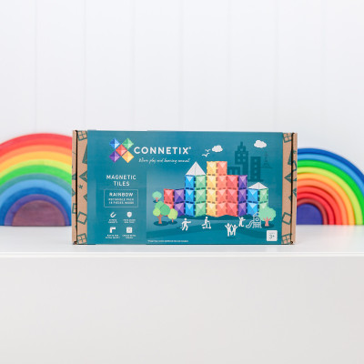 Magnetyczne klocki konstrukcyjne CONNETIX® Rainbow Rectangle Pack 18 elementów