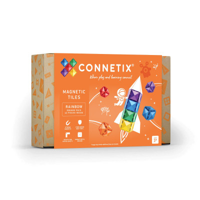 Magnetyczne klocki konstrukcyjne CONNETIX® Rainbow Square Pack 42 elementów
