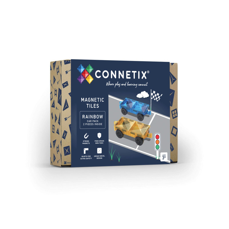 Magnetyczne klocki konstrukcyjne CONNETIX® Rainbow Car Pack 2 elementy