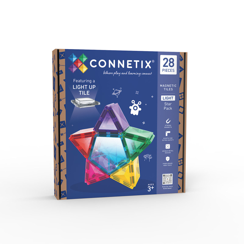 Klocki magnetyczne CONNETIX® Light Star Pack – 28 elementów