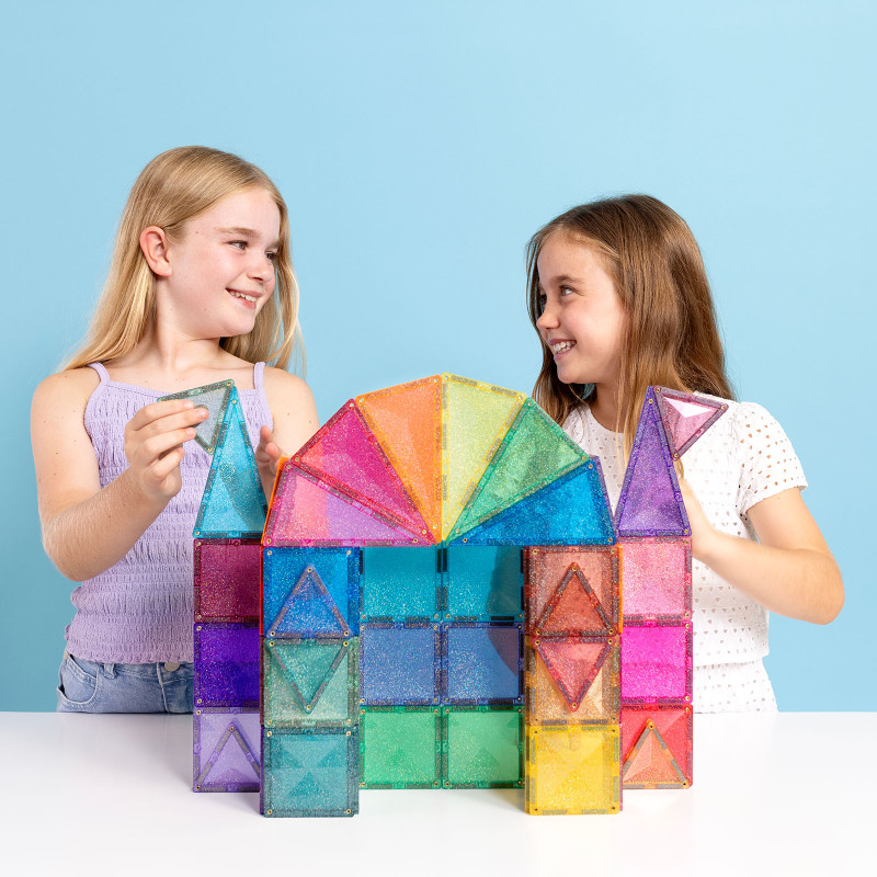 Klocki magnetyczne CONNETIX® Glitter Castle Pack – 48 elementów
