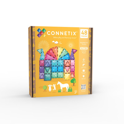 Klocki magnetyczne CONNETIX® Glitter Castle Pack – 48 elementów