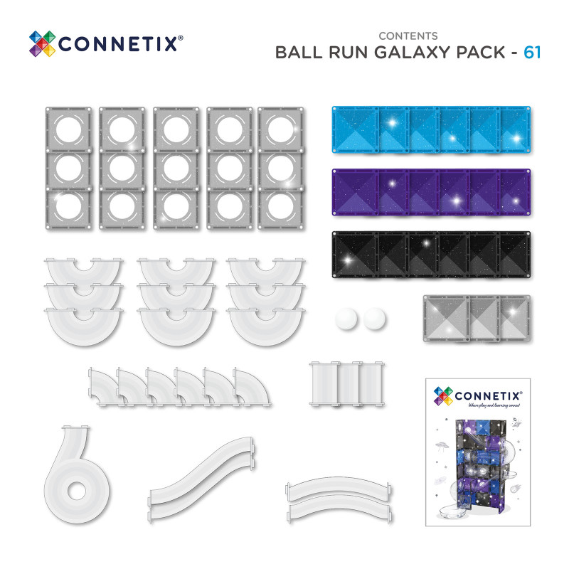 Klocki magnetyczne CONNETIX® Ball Run Galaxy Pack 61 elementów
