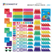 Klocki magnetyczne CONNETIX® Bright Mega Pack 202 elementów