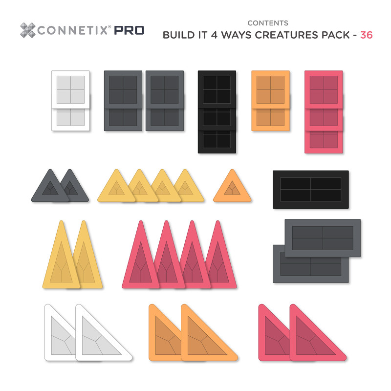 Klocki magnetyczne CONNETIX® PRO Creatures Pack 36 elementów