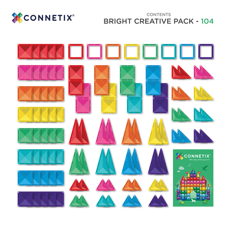 Klocki magnetyczne CONNETIX® Bright Creative Pack 104 elementów