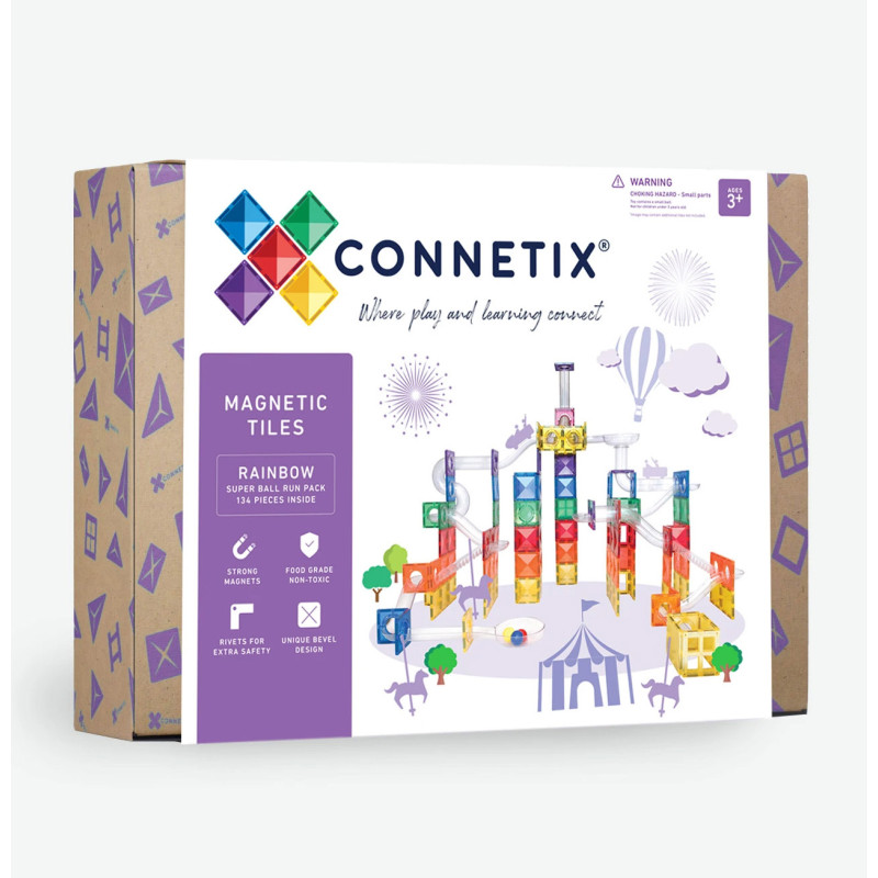 Klocki magnetyczne CONNETIX® Super Ball Run Pack 134 elementów