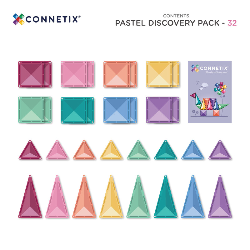 Klocki magnetyczne CONNETIX® Bright Discovery Pack 32 elementów