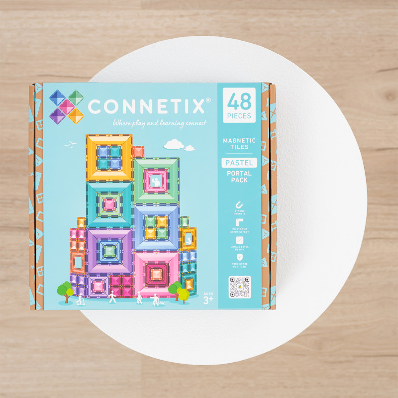 Klocki magnetyczne CONNETIX® Pastel Portal Pack – 48 elementów