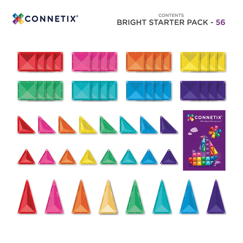 Klocki magnetyczne CONNETIX® Bright Starter Pack 56 elementów