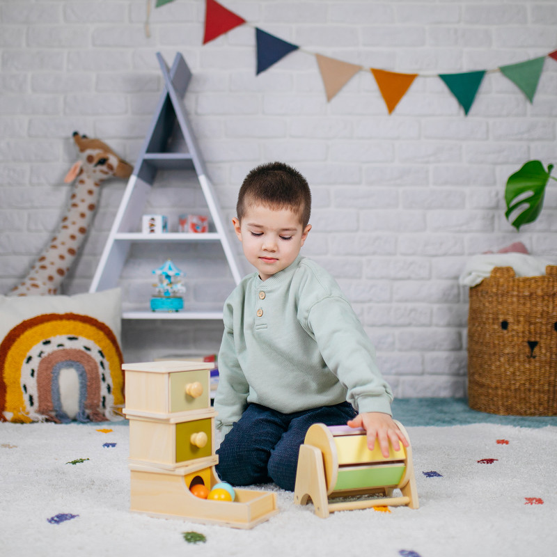 Montessori obracany bębenek z dzwoneczkiem - Joybex