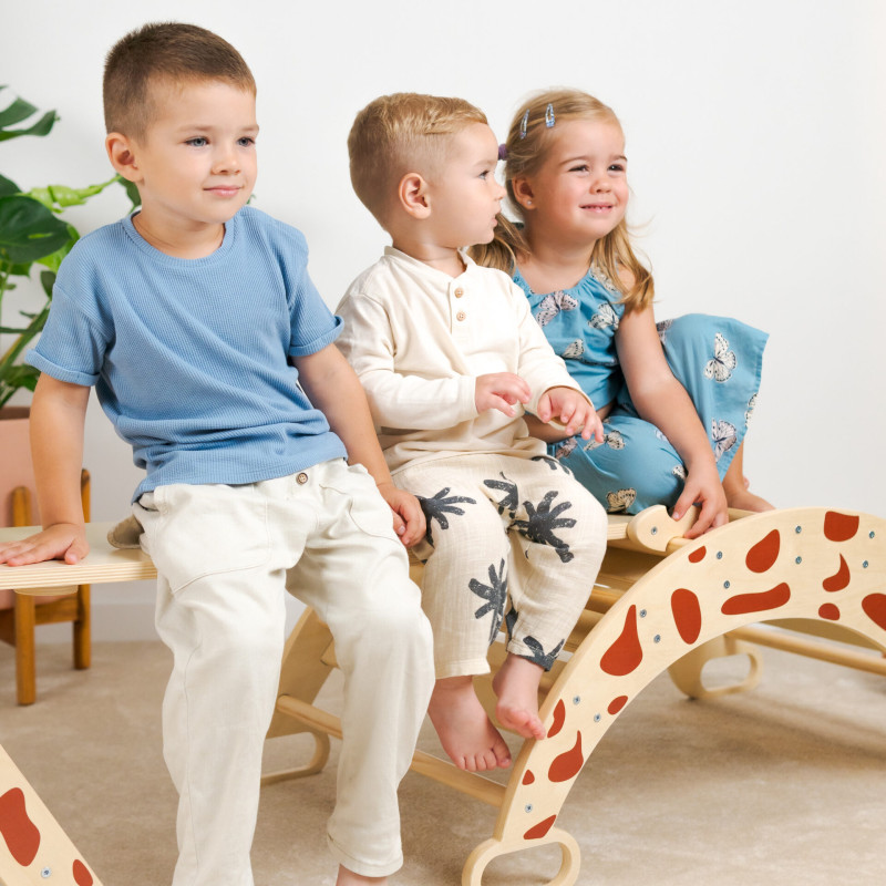 Elegancki montessoriański zestaw wspinaczkowy z motywem żyrafy