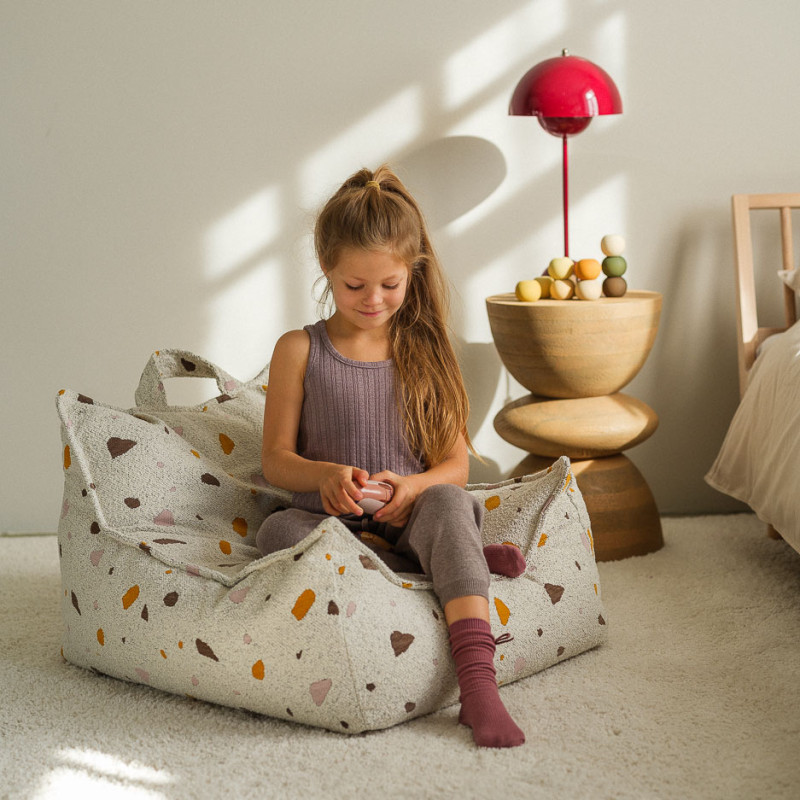 Fotelik dziecięcy – pufa Wigiwama® – Terrazzo Marble Beanbag Chair