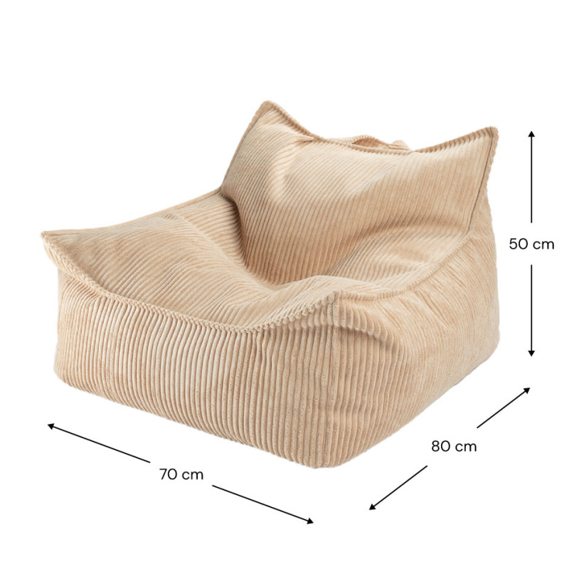 Fotel dziecięcy worek Wigiwama® – Brown Sugar Beanbag Chair