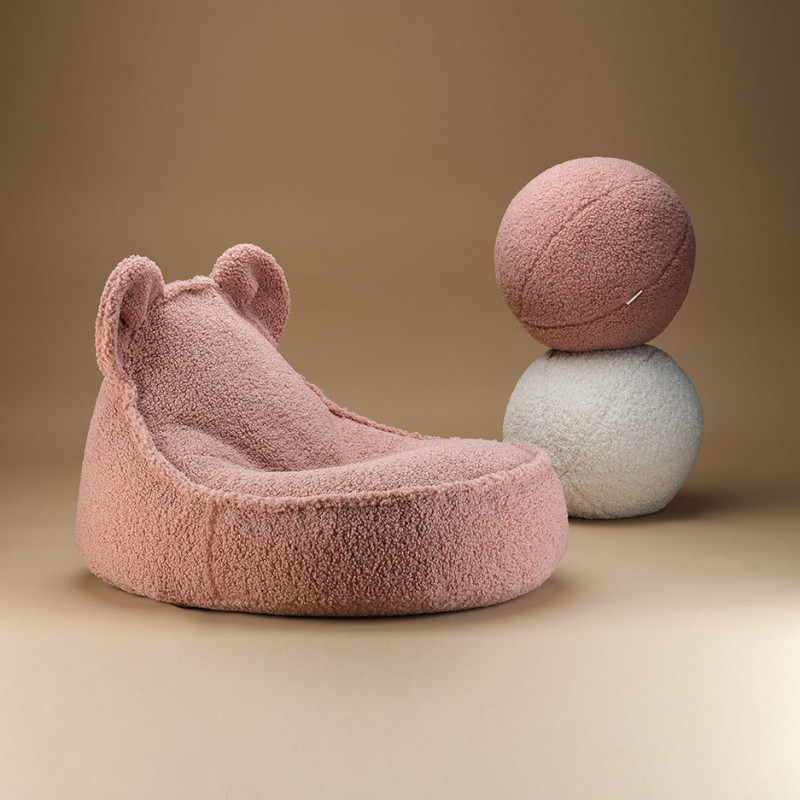 Fotel dziecięcy worek Wigiwama® – Guava Pink Bear Beanbag