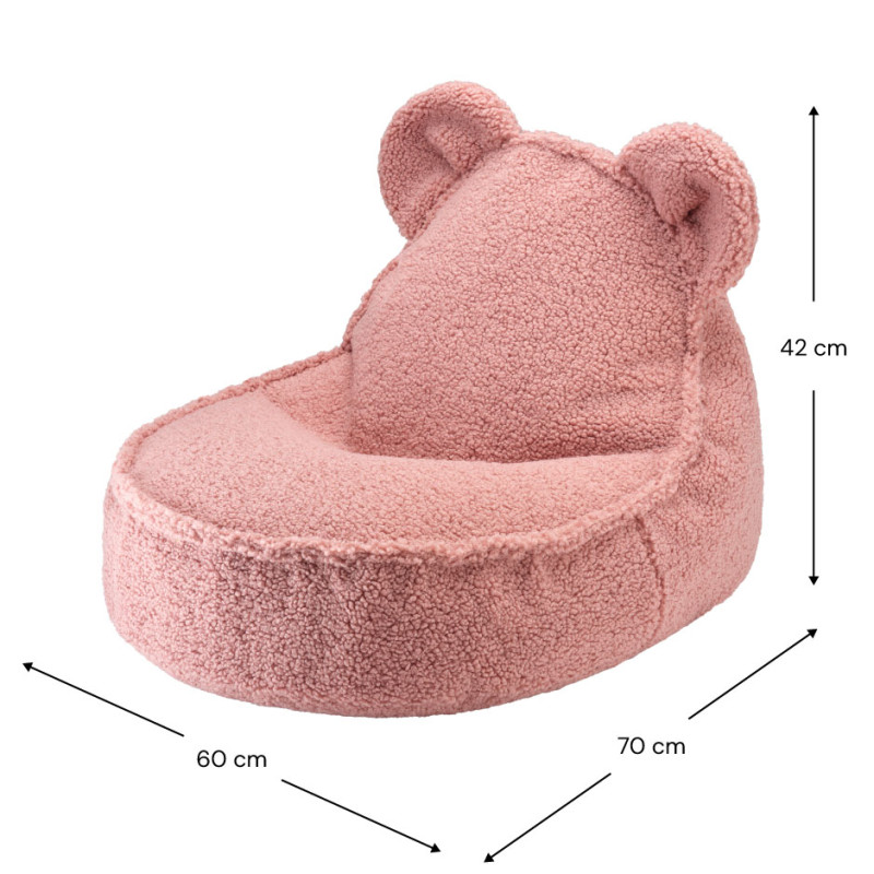 Fotel dziecięcy worek Wigiwama® – Guava Pink Bear Beanbag
