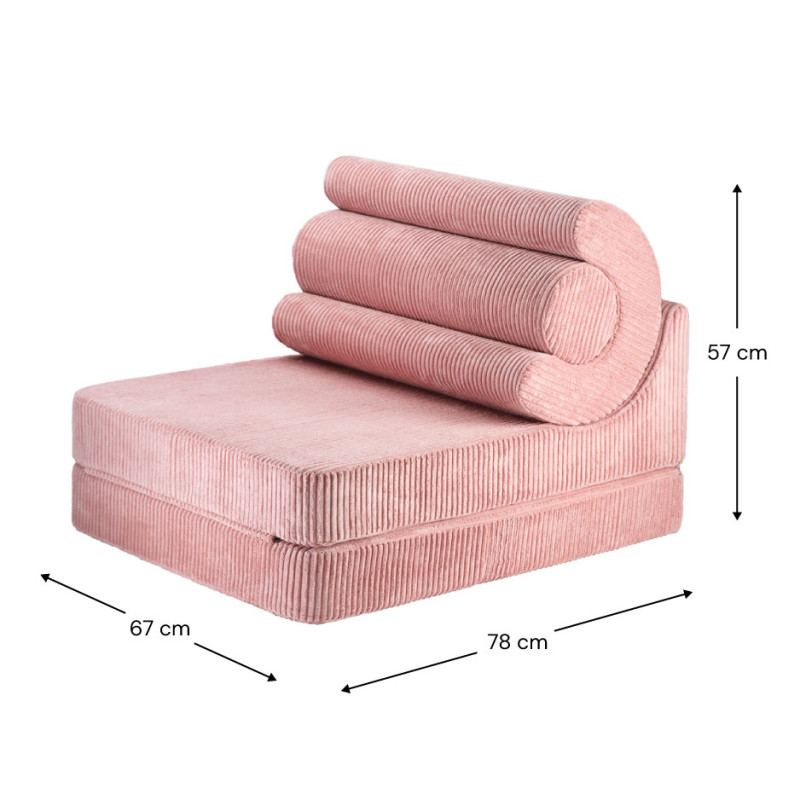 Rozkładany fotelik dziecięcy Wigiwama® – Pink Mousse Flipster