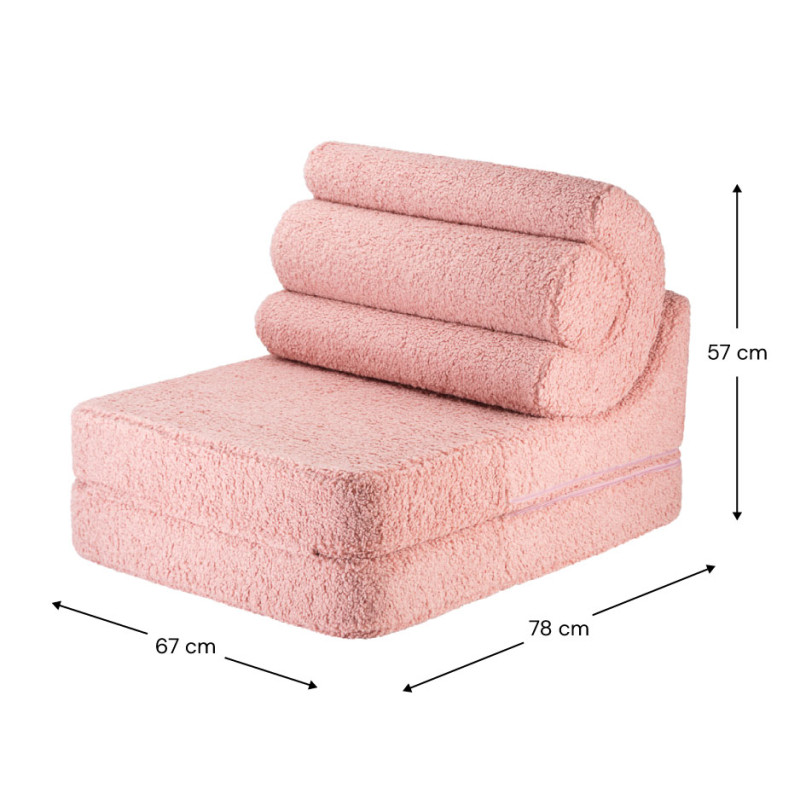 Rozkładana dziecięca sofa Wigiwama® – Guava Pink Flipster