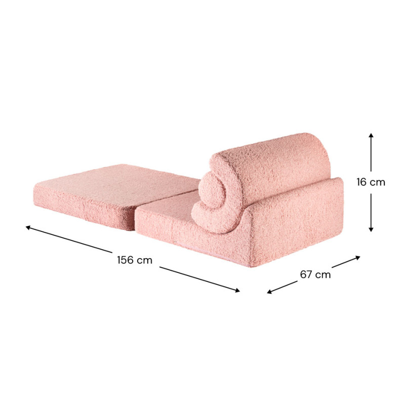 Rozkładana dziecięca sofa Wigiwama® – Guava Pink Flipster