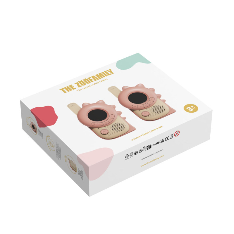 The Zoofamily  krótkofalówki dla dzieci dino pink - dino pink