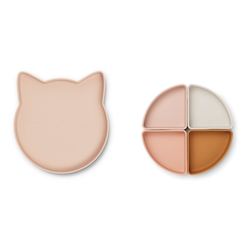 LIEWOOD silikonowy talerzyk z przegródkami kotka Rose