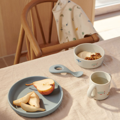 LIEWOOD silikonowy zestaw obiadowy Vivi Aviator Ecru