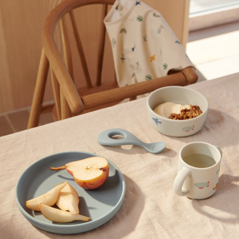 LIEWOOD silikonowy zestaw obiadowy Vivi Aviator Ecru