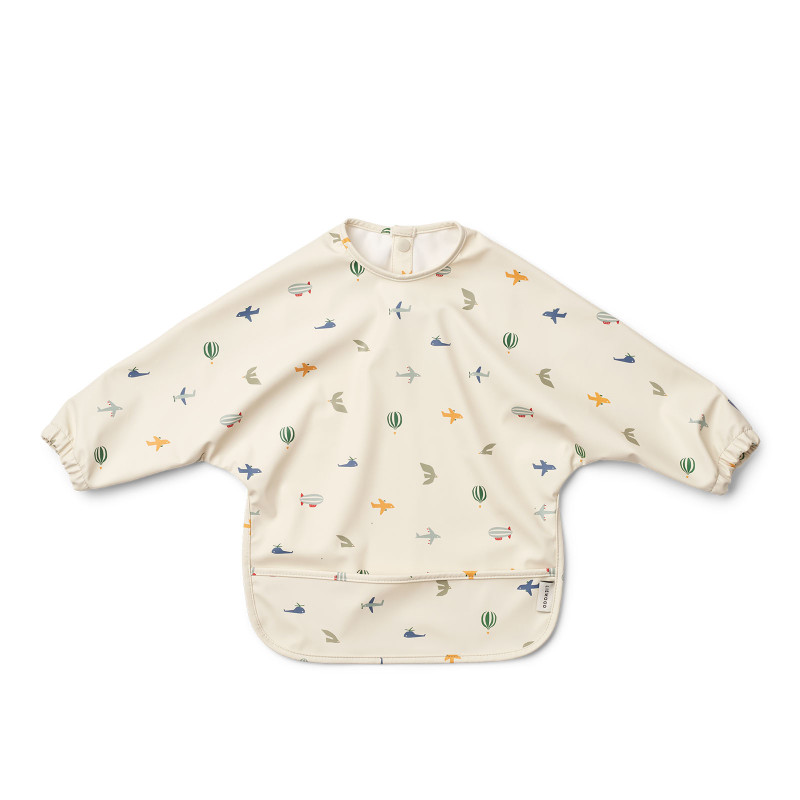 LIEWOOD śliniak z rękawami Merle Aviator Ecru