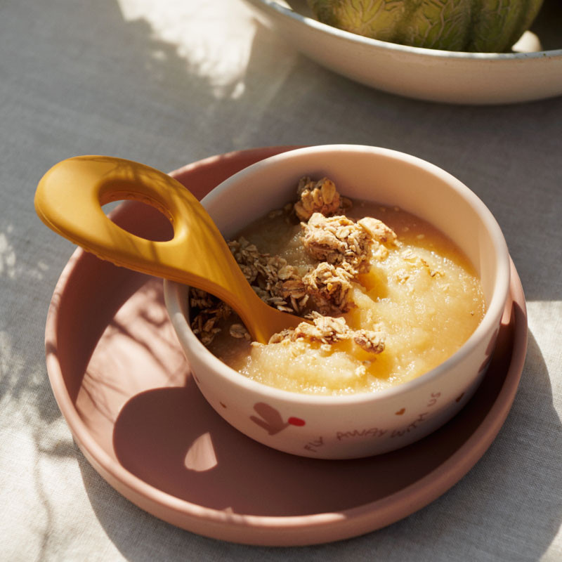 LIEWOOD silikonowy zestaw obiadowy Vivi Butterfly / Apple blossom