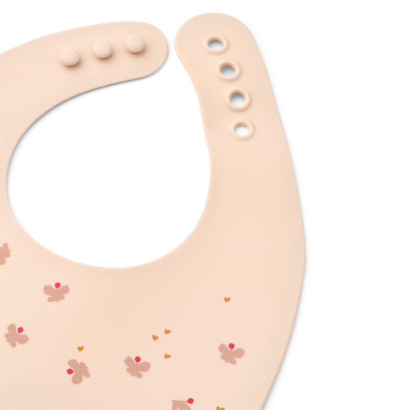 LIEWOOD silikonowe śliniaki Ember Mini Butterfly / Apple blossom 2 sztuki