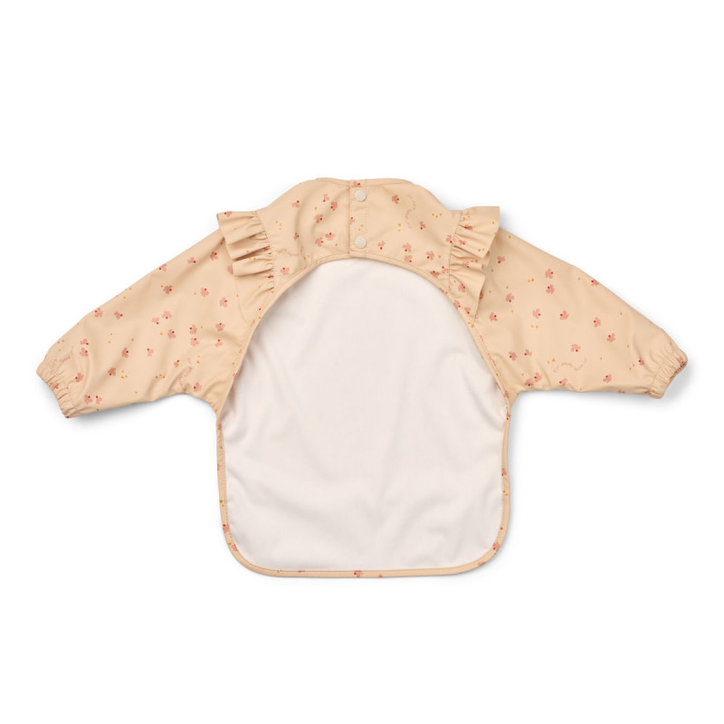 LIEWOOD śliniak z rękawami Merle Ruffle Mini Butterfly / Apple blossom