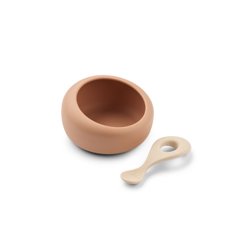 LIEWOOD silikonowa miseczka z łyżeczką Sparia Tuscany Rose / Apple Blossom