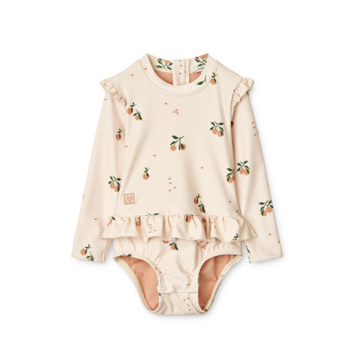 LIEWOOD Sille niemowlęcy kostium kąpielowy z długim rękawem Peach / Sea shell