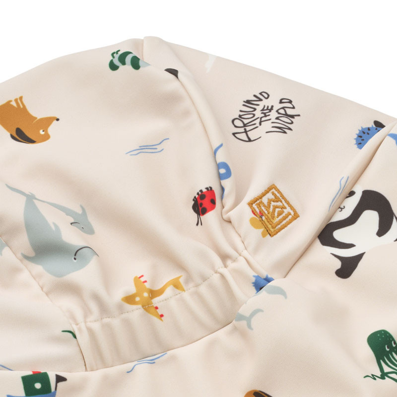 LIEWOOD Dziecięcy kapelusz kąpielowy UV Cecilia Around the world / Sandy