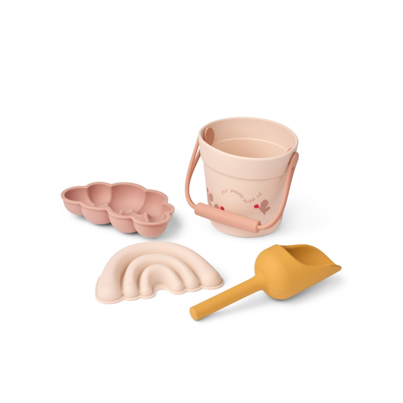 LIEWOOD plażowy zestaw foremek z wiaderkiem Butterfly / Apple blossom