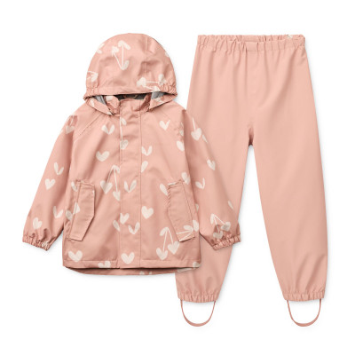 LIEWOOD wodoodporny zestaw Pedia – kurtka i spodnie Sweethearts / Pale tuscany
