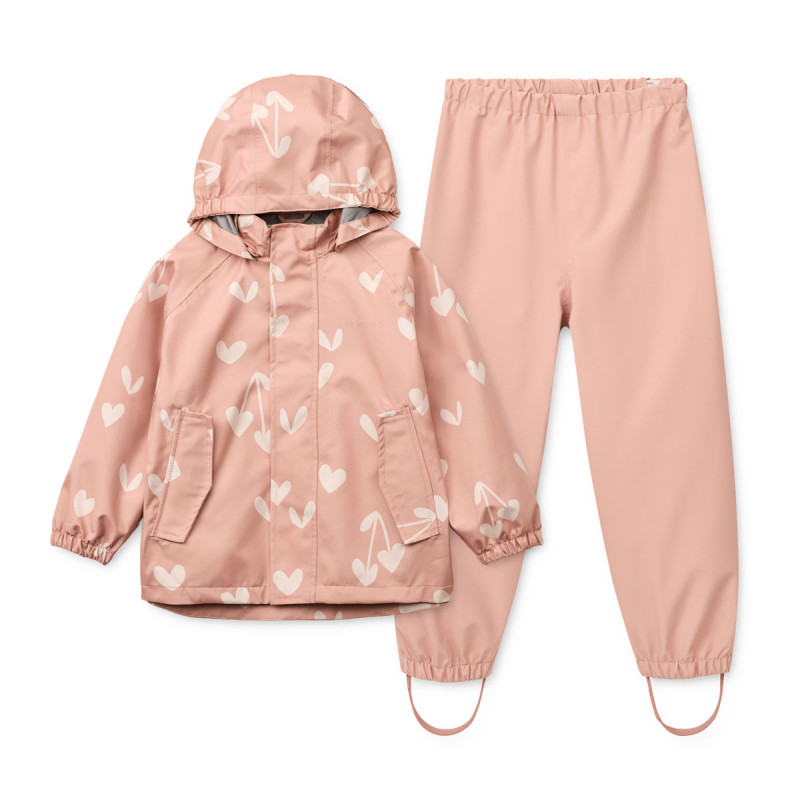 LIEWOOD wodoodporny zestaw Pedia – kurtka i spodnie Sweethearts / Pale tuscany