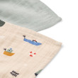 LIEWOOD pieluszki muślinowe Lewis 2 sztuki Sailing / Dove blue mix