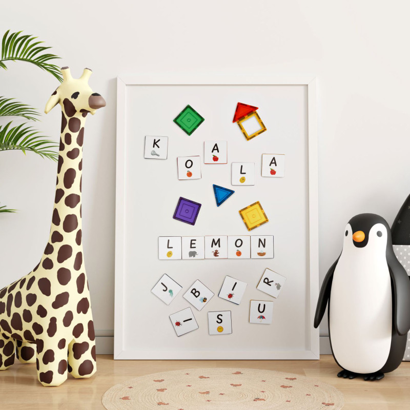 Karty magnetyczne wielkie litery 40 szt