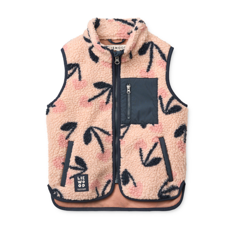 LIEWOOD kamizelka polarowa Vada Mega Cherry Heart / Rosey
