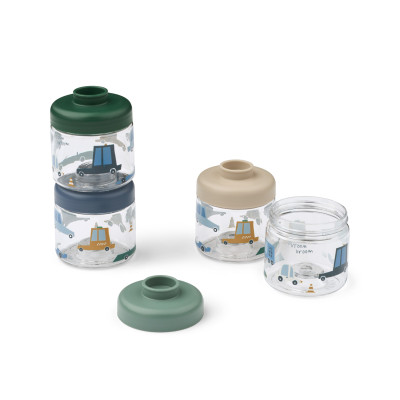LIEWOOD Dominique pojemniki z tritanu na jedzenie 100 ml 4 szt. Cars / Sandy