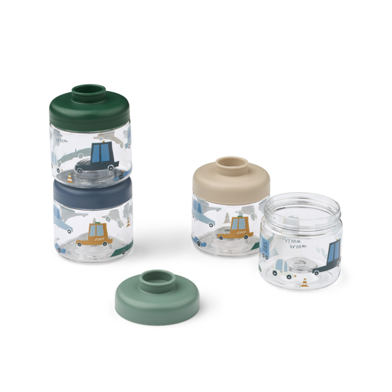 LIEWOOD Dominique pojemniki z tritanu na jedzenie 100 ml 4 szt. Cars / Sandy