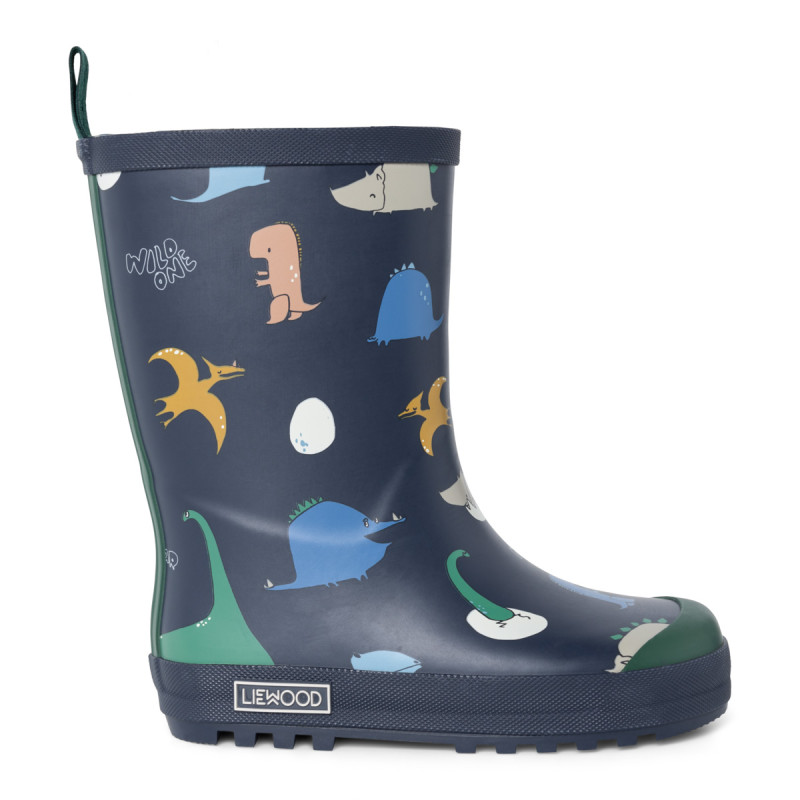 LIEWOOD dziecięce ocieplane kalosze Mason Dino roar / Classic navy