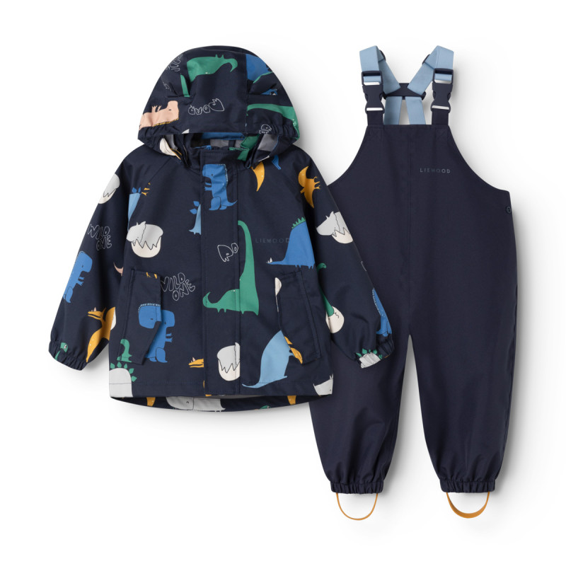 LIEWOOD zestaw przeciwdeszczowy Manu Dino roar / Classic navy