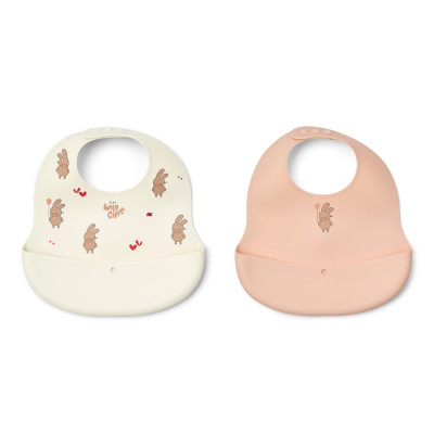 LIEWOOD silikonowe śliniaki Ember Wild child / Rosey 2 sztuki