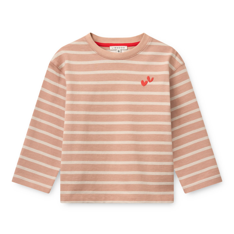 LIEWOOD TYLER bluzka w paski z długim rękawem Pale Tuscany / Sandy Stripe