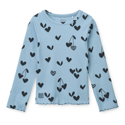 LIEWOOD NIEVE prążkowana bluzka z długim rękawem Sweethearts / Beach blue