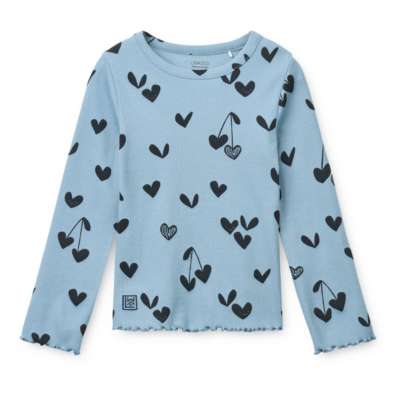 LIEWOOD NIEVE prążkowana bluzka z długim rękawem Sweethearts / Beach blue