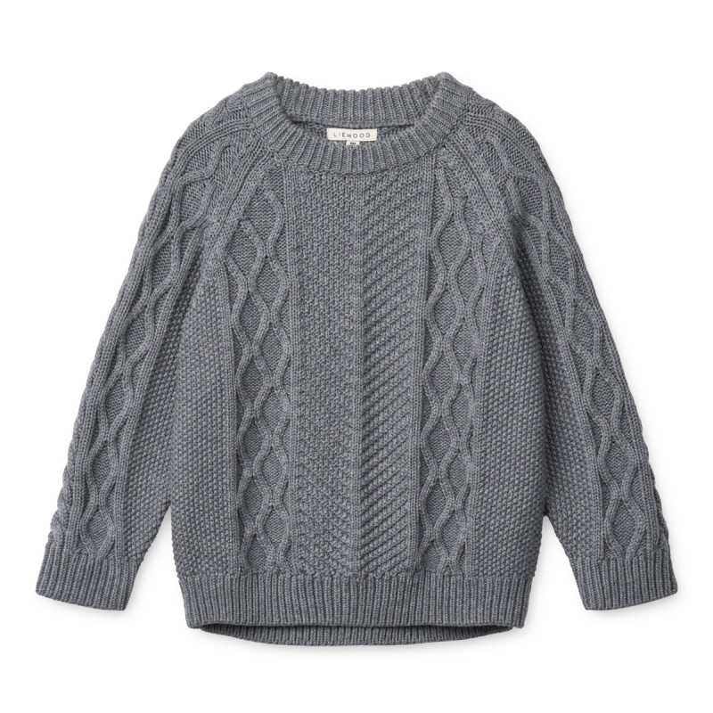 LIEWOOD ARI Bawełniany sweter dziecięcy Grey melange